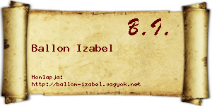 Ballon Izabel névjegykártya